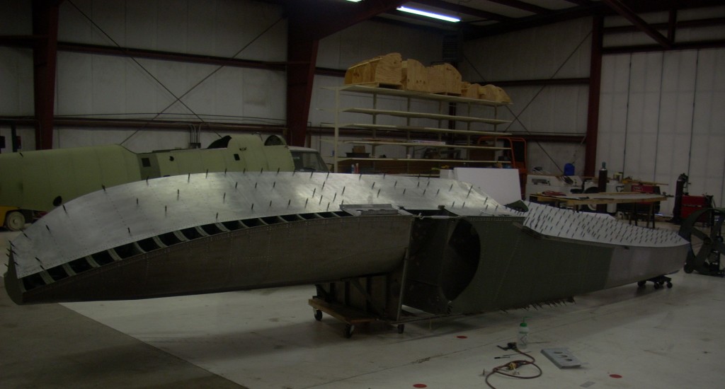 Inverted Duck Hull being prepared for new Belly Skins