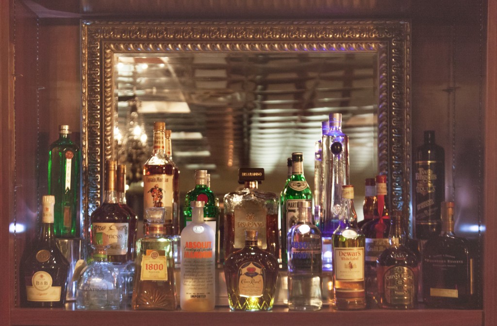 Stocked bar at a Fantasy of Flight event