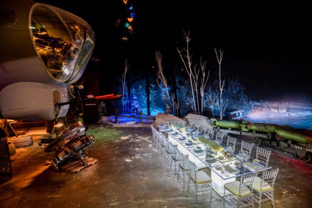 LED Dining Table featured inside authentic WWII era immersive environment